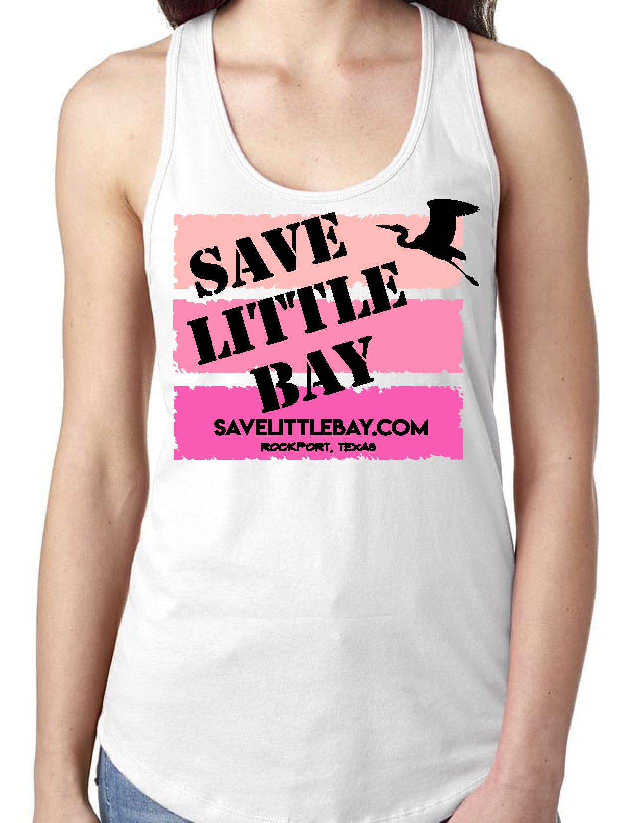 SAVE LITTLE BAY -TANK - WHITE & PINK